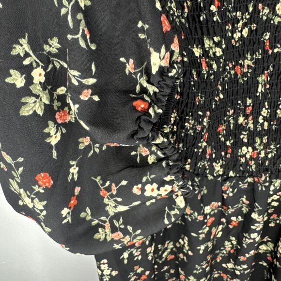 J For Justice Sz 2X Black Floral Off The Shoulder Babydoll Top - Picture 3 of 6